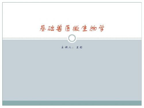 基础兽医微生物学(5月15日、5月17日王彬)