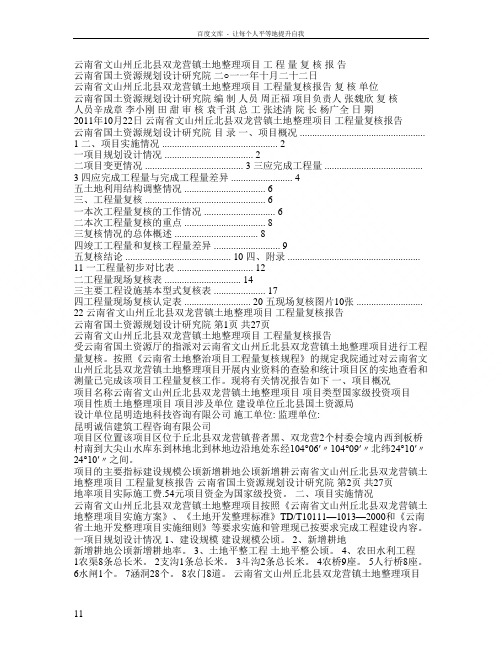 土地整理项目复核报告范本1