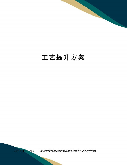 工艺提升方案