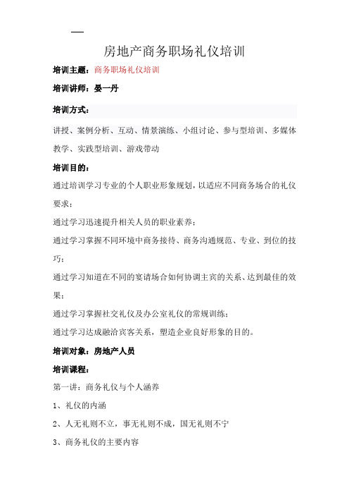 房地产商务职场礼仪培训