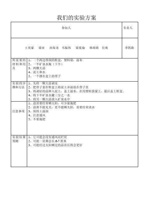 我们的实验方案