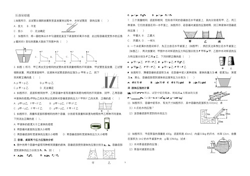 压强浮力易错题2
