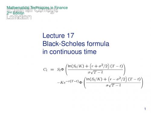 Mathematical Techniques in Finance (17)