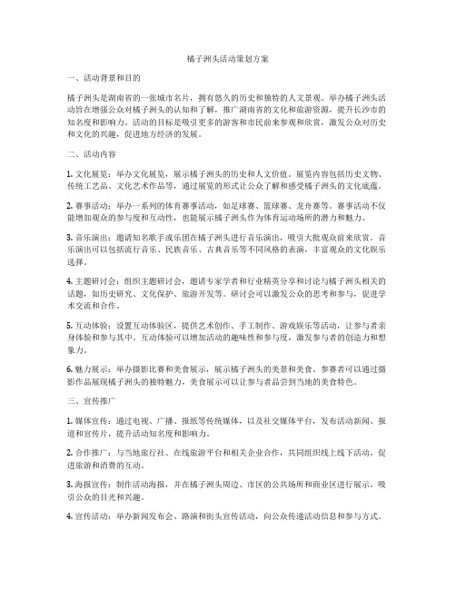 橘子洲头活动策划方案