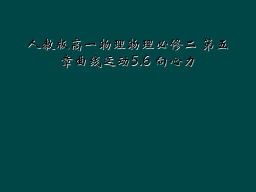 人教版高一物理物理必修二 第五章曲线运动5.6 向心力