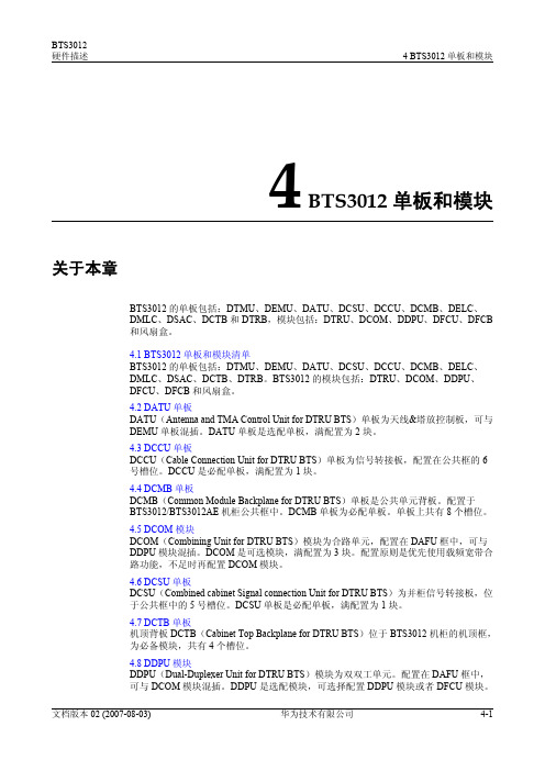 BTS3012单板和模块