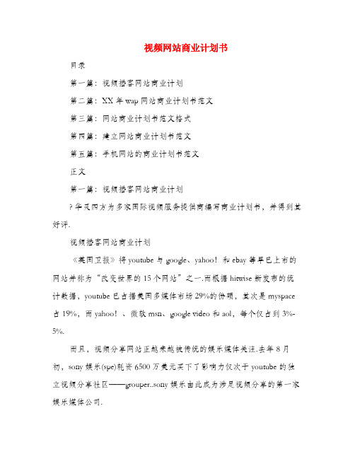视频网站商业计划书