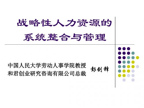 和君创业-战略性人力资源的系统整合与管理119页