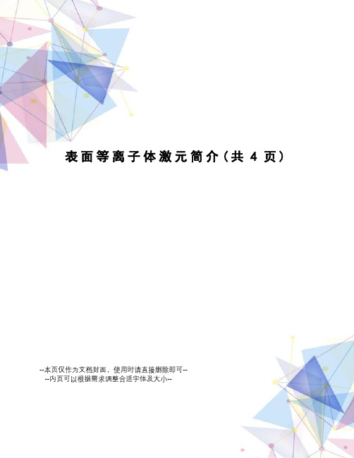 表面等离子体激元简介