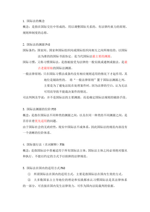 国际法期末考点汇总