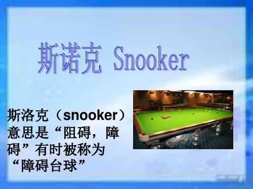 斯诺克英文简介