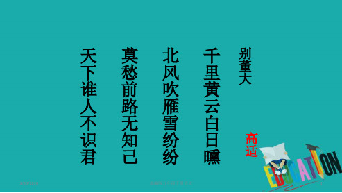 部编版九年级下册语文《白雪歌送武判官归京》分析课件