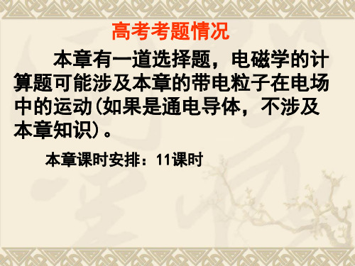 高三第一轮《静电场》复习课件PPT