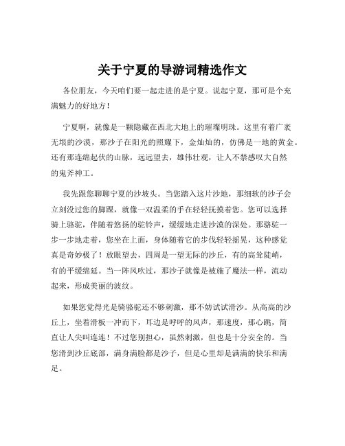 关于宁夏的导游词精选作文
