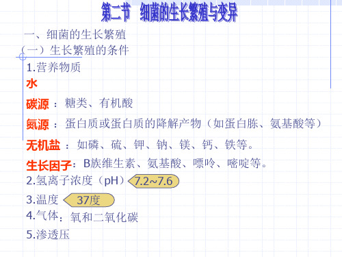 细菌的生长繁殖与变异