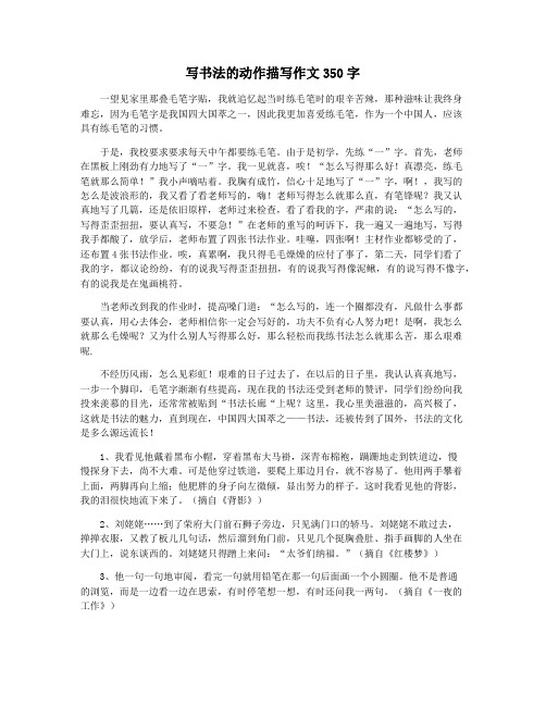 写书法的动作描写作文350字