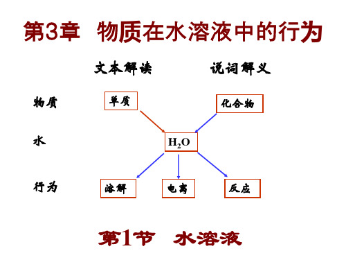 物质在水溶液中的行为