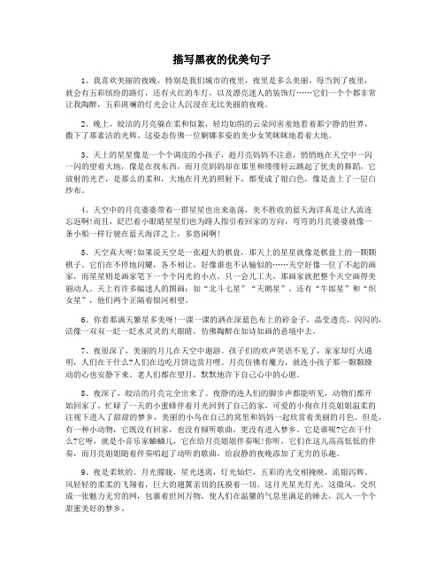 描写黑夜的优美句子