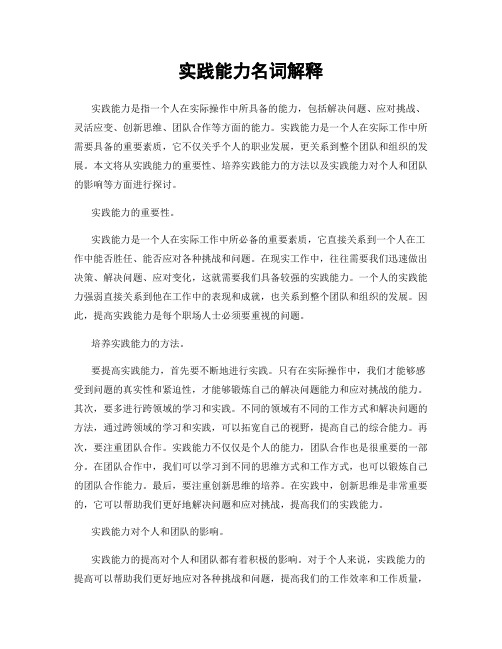 实践能力名词解释