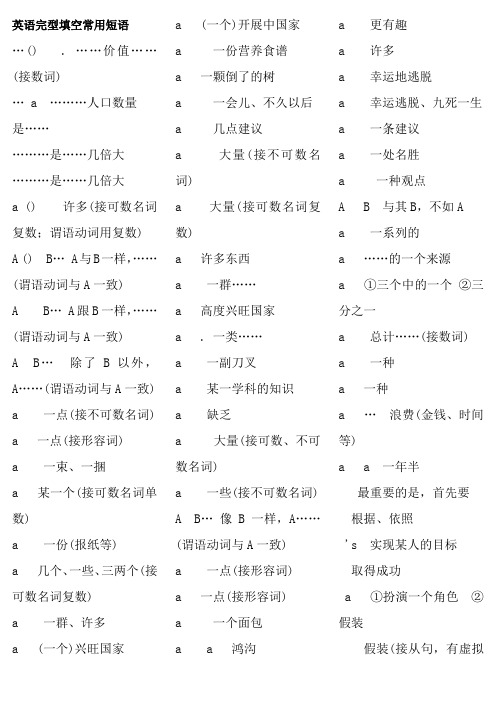 初中英语常用词组大全