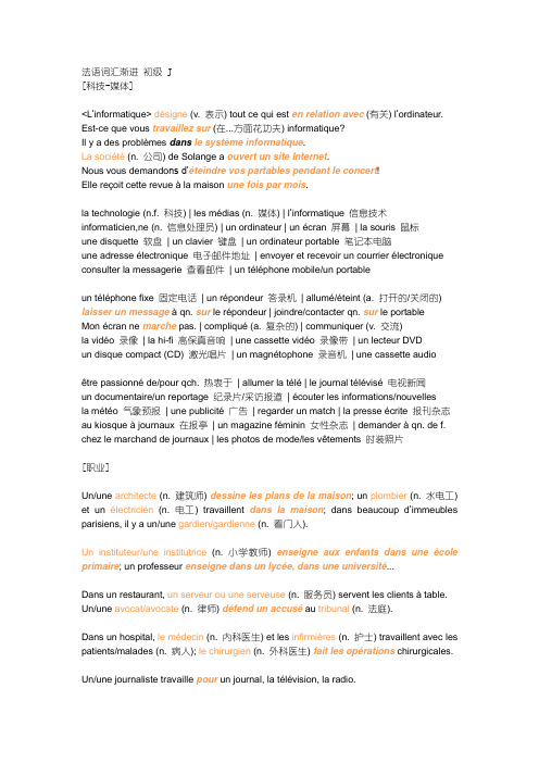 France 法语词汇渐进_初级_下
