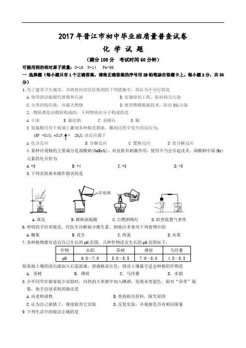 中考化学历年真题集合10