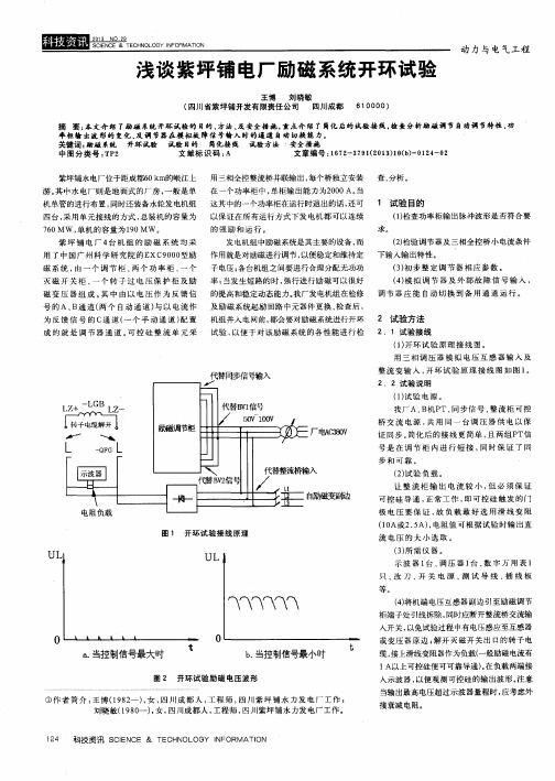 浅谈紫坪铺电厂励磁系统开环试验