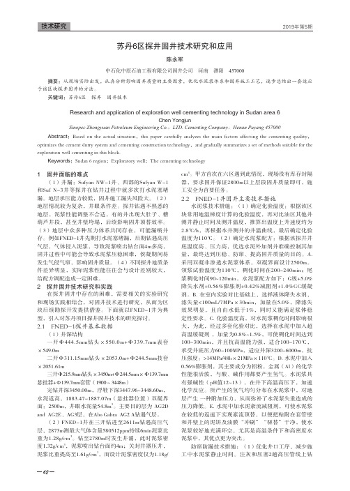苏丹6区探井固井技术研究和应用
