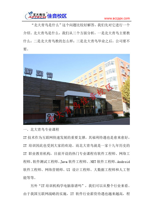 北大青鸟是什么 IT培训机构学电脑靠谱吗