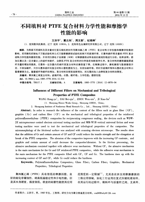 不同填料对PTFE复合材料力学性能和摩擦学性能的影响