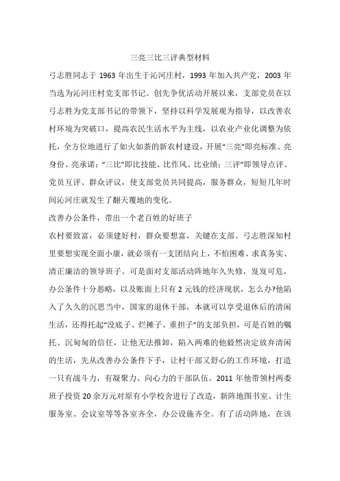 三亮三比三评典型材料