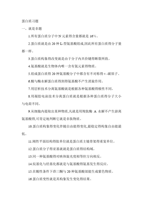 第一章蛋白质习题