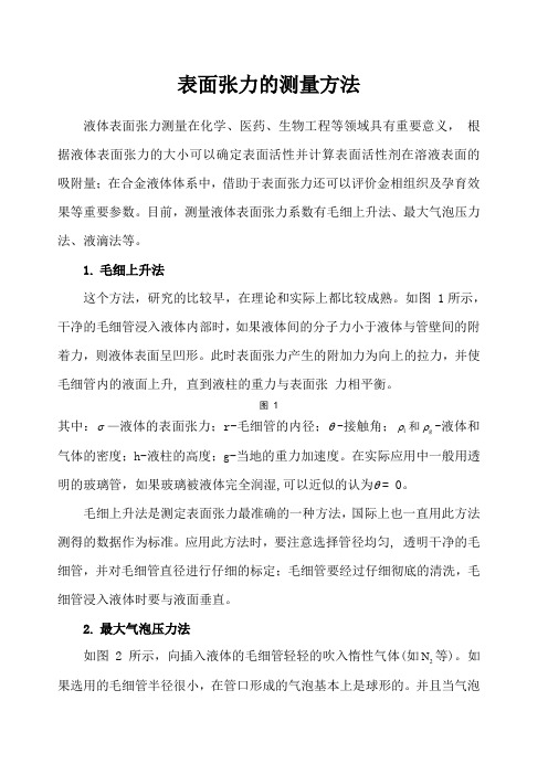 表面张力的测量方法