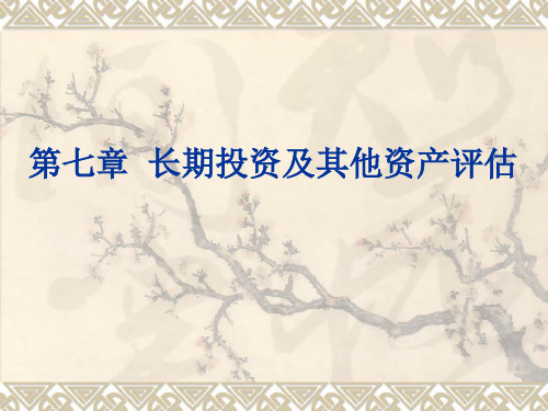 第7章 长期投资及其他资产的评估汇总