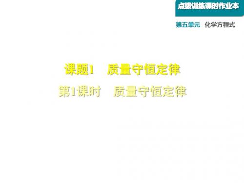 2018秋(安徽专版)人教版九年级上册化学习题课件：5.1.1 质量守恒定律(共42张PPT)