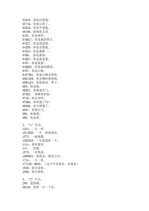 数字组合的含义,你能看懂多少