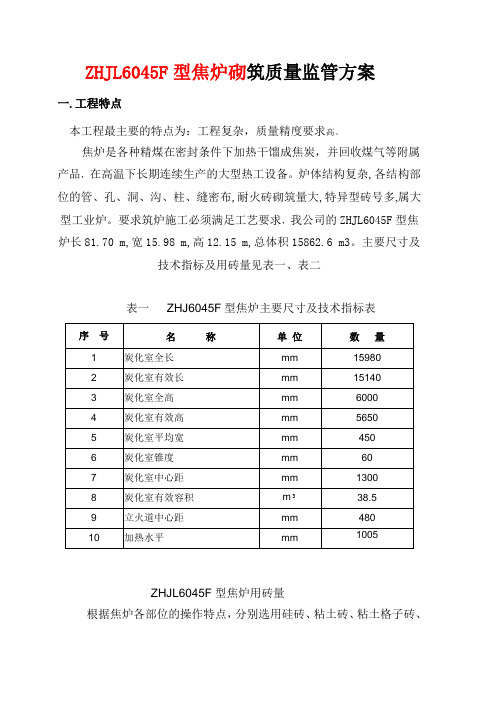 ZHJL6045F型焦炉砌筑质量监管