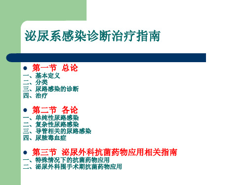泌尿系感染诊断治疗指南