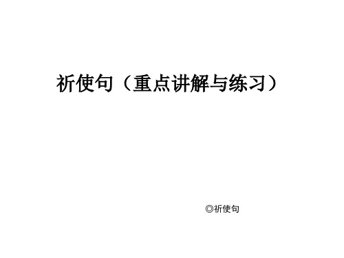 祈使句重点讲解与练习