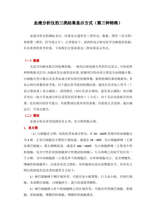 血液分析仪的三类结果显示方式(第三种特殊)