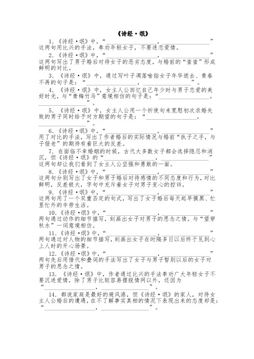 精品离骚赤壁赋氓理解默写(学生版)