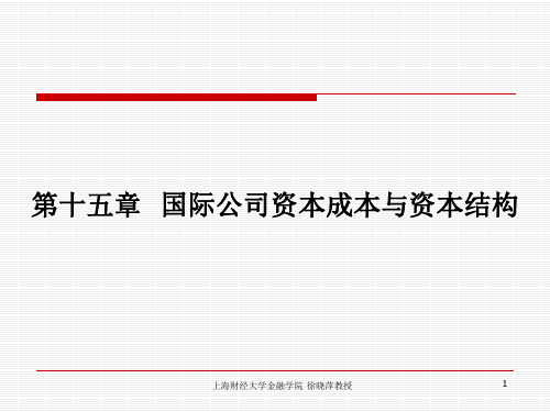 《国际金融》教学课件：第十五章 国际公司资本成本与资本结构