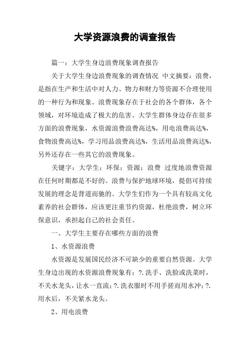 大学资源浪费的调查报告