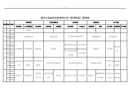 公司职等职级管理表