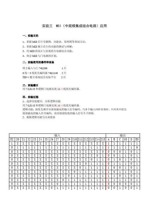 用74LS148和逻辑门电路实现16：4线优先编码器