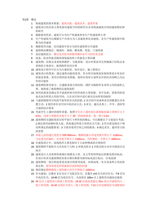 房屋建筑学重点