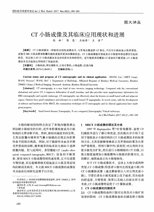 CT小肠成像及其临床应用现状和进展