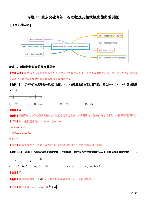 专题03 重点突破训练：有理数及其相关概念的典型例题(解析版) 