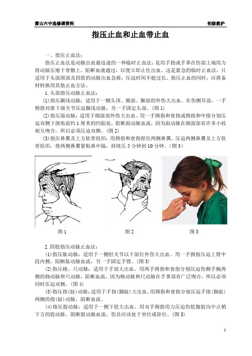 2指压止血和止血带止血