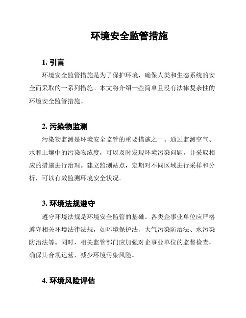 环境安全监管措施